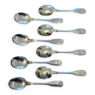 Christofle France Vendôme, 8 ice cream spoons in new condition.