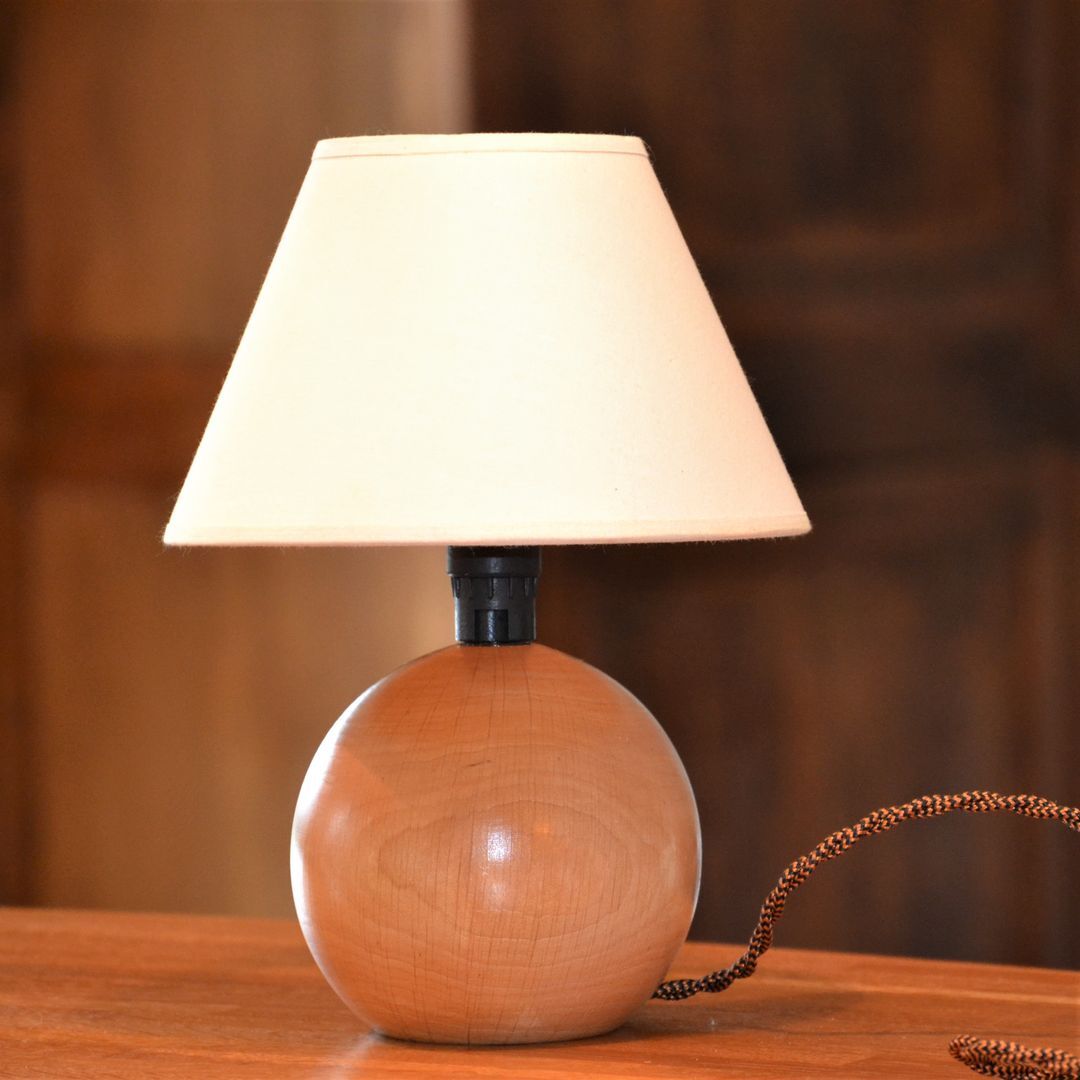 Table lamp, wooden ball foot