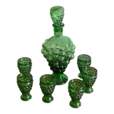 Carafe à liqueur et verres forme grappe raisin