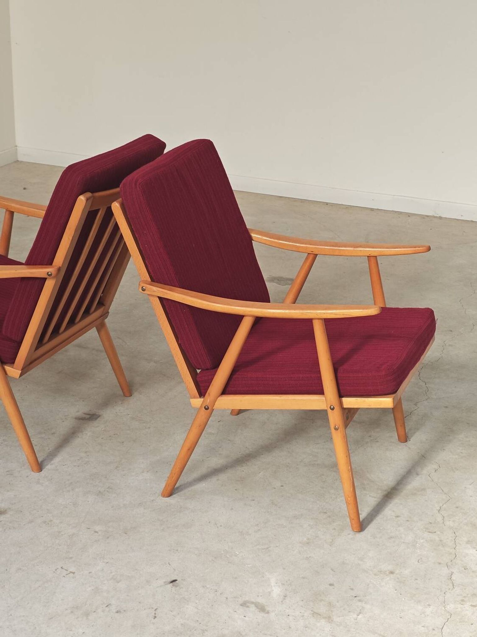 Pair of Boomerang armchairs Antonin Suman TON Thonet 1960