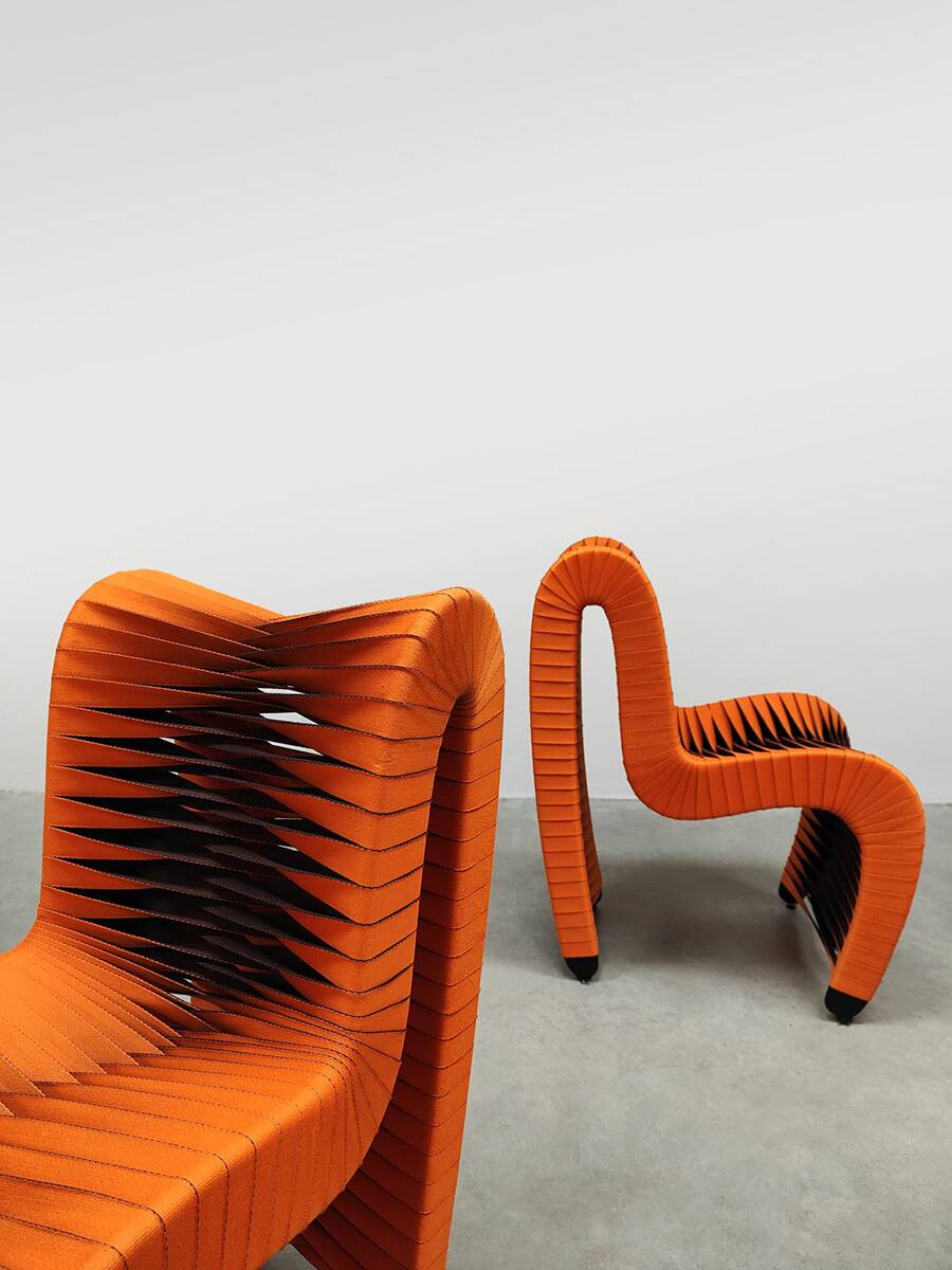 Funky seat belt dining chairs Phillips collection