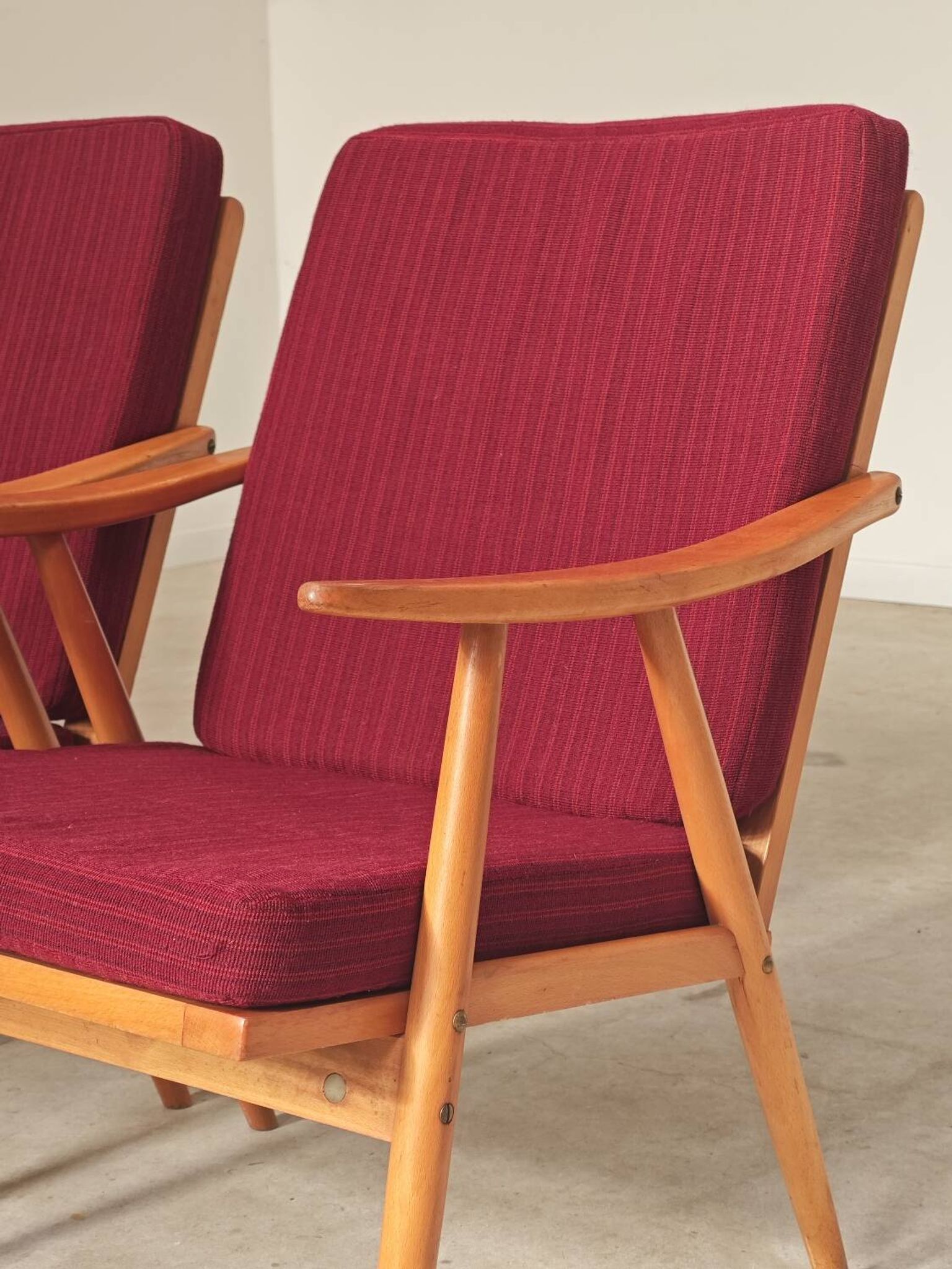Pair of Boomerang armchairs Antonin Suman TON Thonet 1960