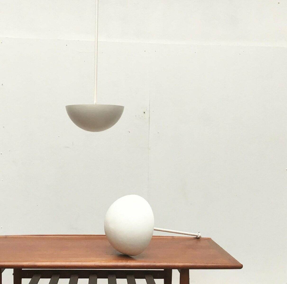 Mid-century modern style fiberglass pendant light, 1960s, set of 2.
