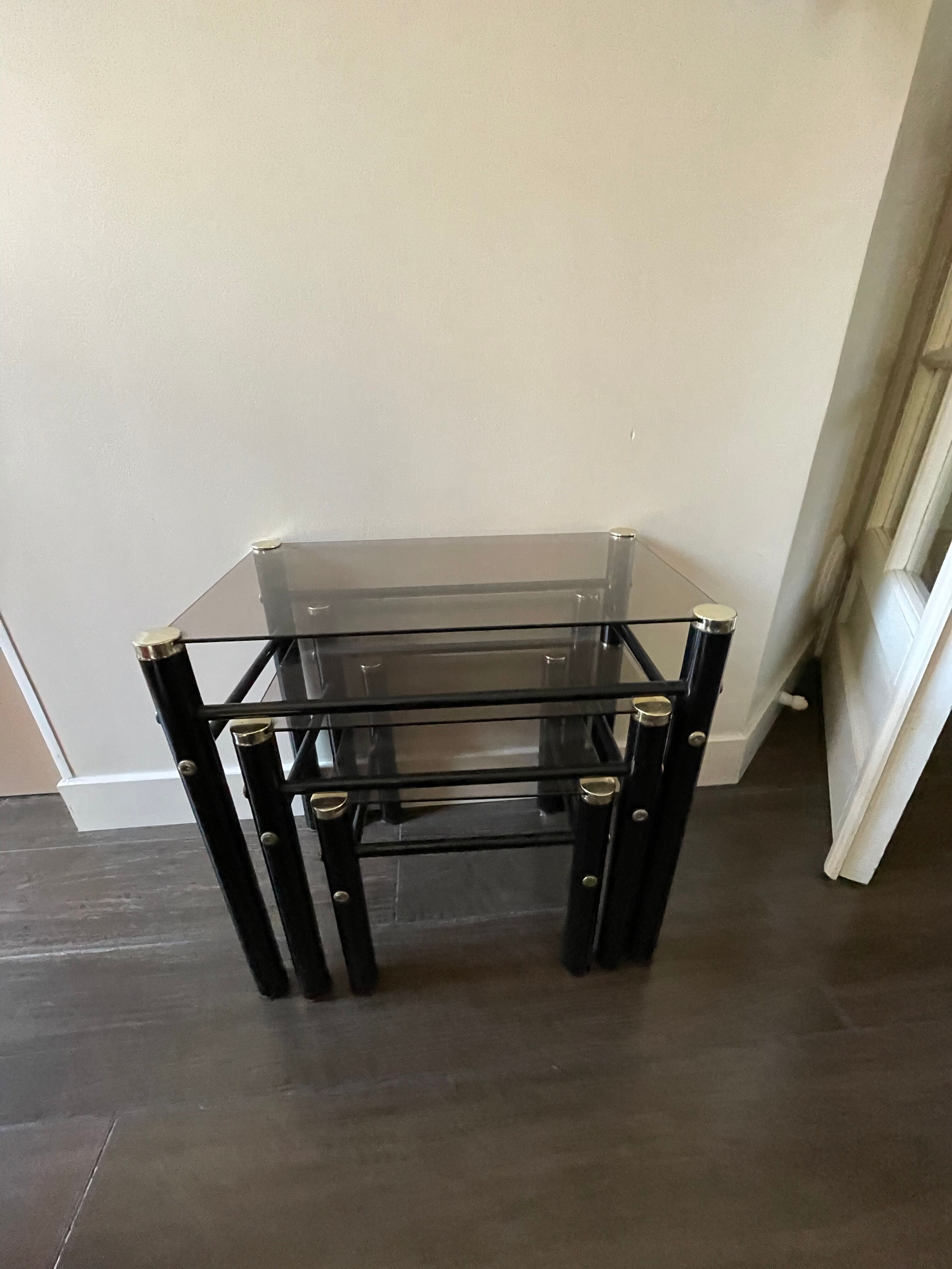 Nesting tables by Yves Boutboul, designer from the 70s