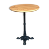 Table ronde bistrot sapin massif pied fonte noir