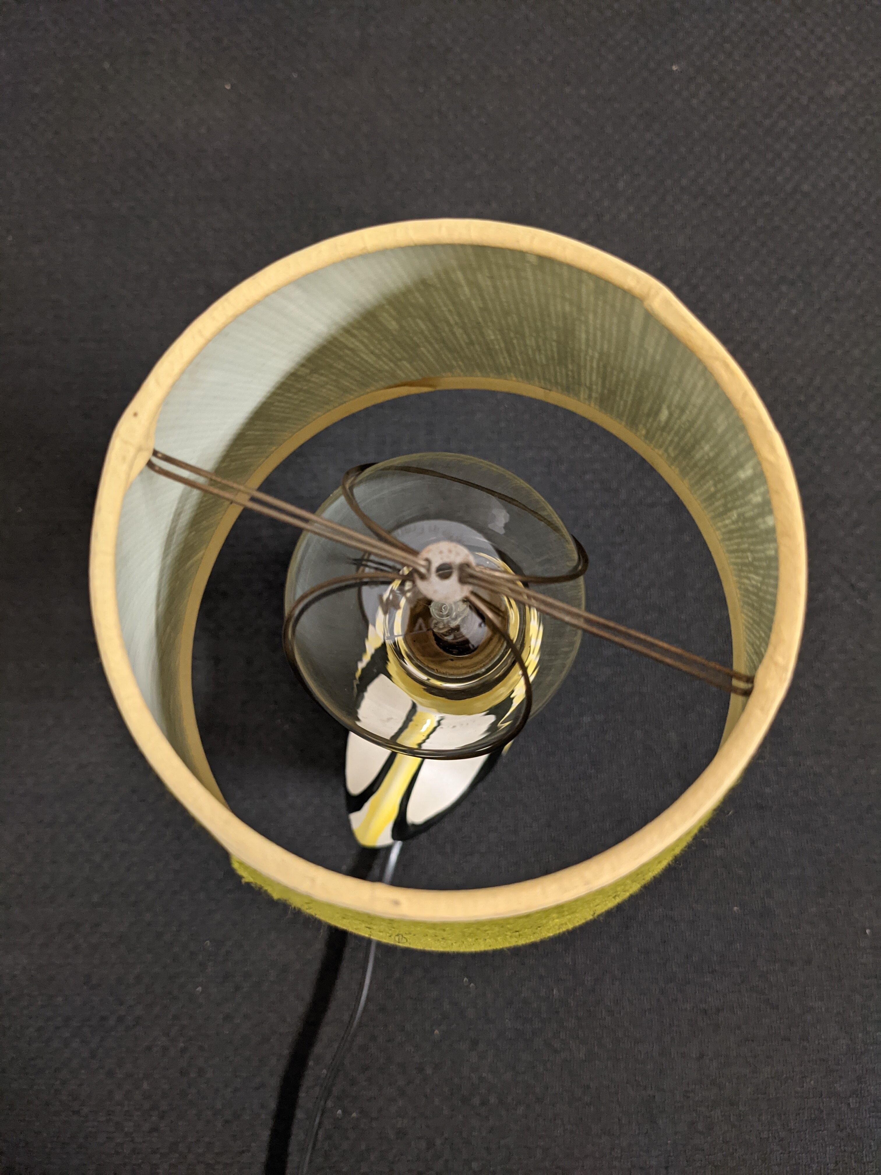 Earthenware bedside lamp from the 50s/60s