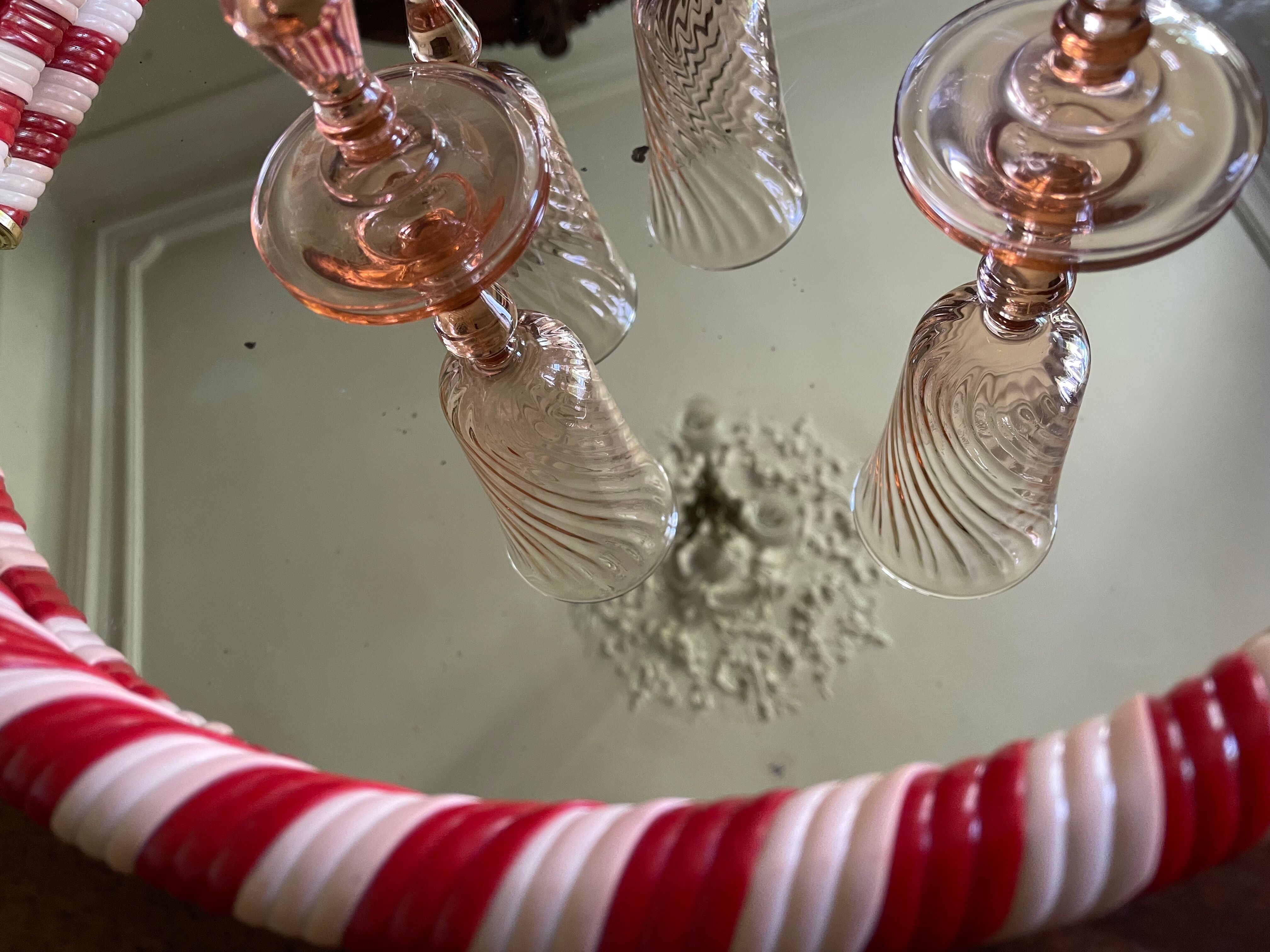 Round mirror tray scoubidou 50s/60s