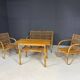 Art Deco rattan seating set, Central Europe, 1930s–1940s