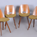 Set of four mid-century walnut chairs by Frantisek Jirak, Tatra Nabytok, Czechia, 1950s