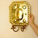 Single mid-century Swedish brass sconce for two candles