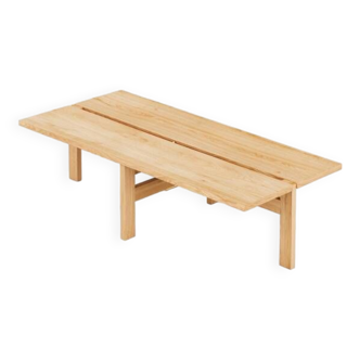 Table basse rectangulaire en chêne au design durable