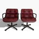 Charles Pollock paire de fauteuils Executive Knoll cuir bordeaux 1970