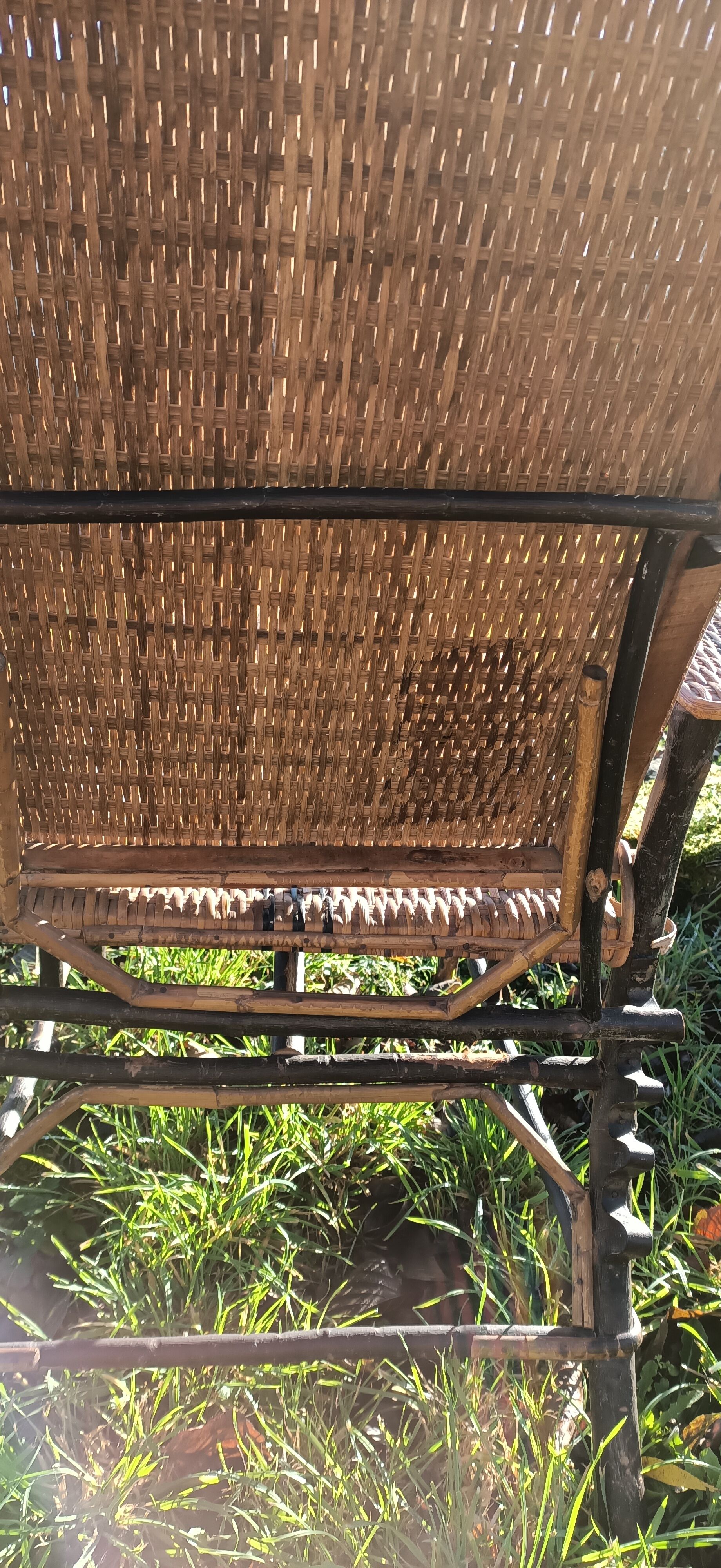 Very old vintage wicker lounge chair