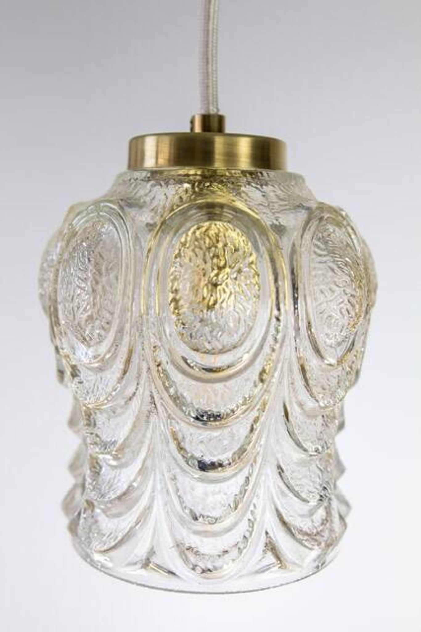 Jugošik (Yugochic) vintage crystal clear pendant lamp