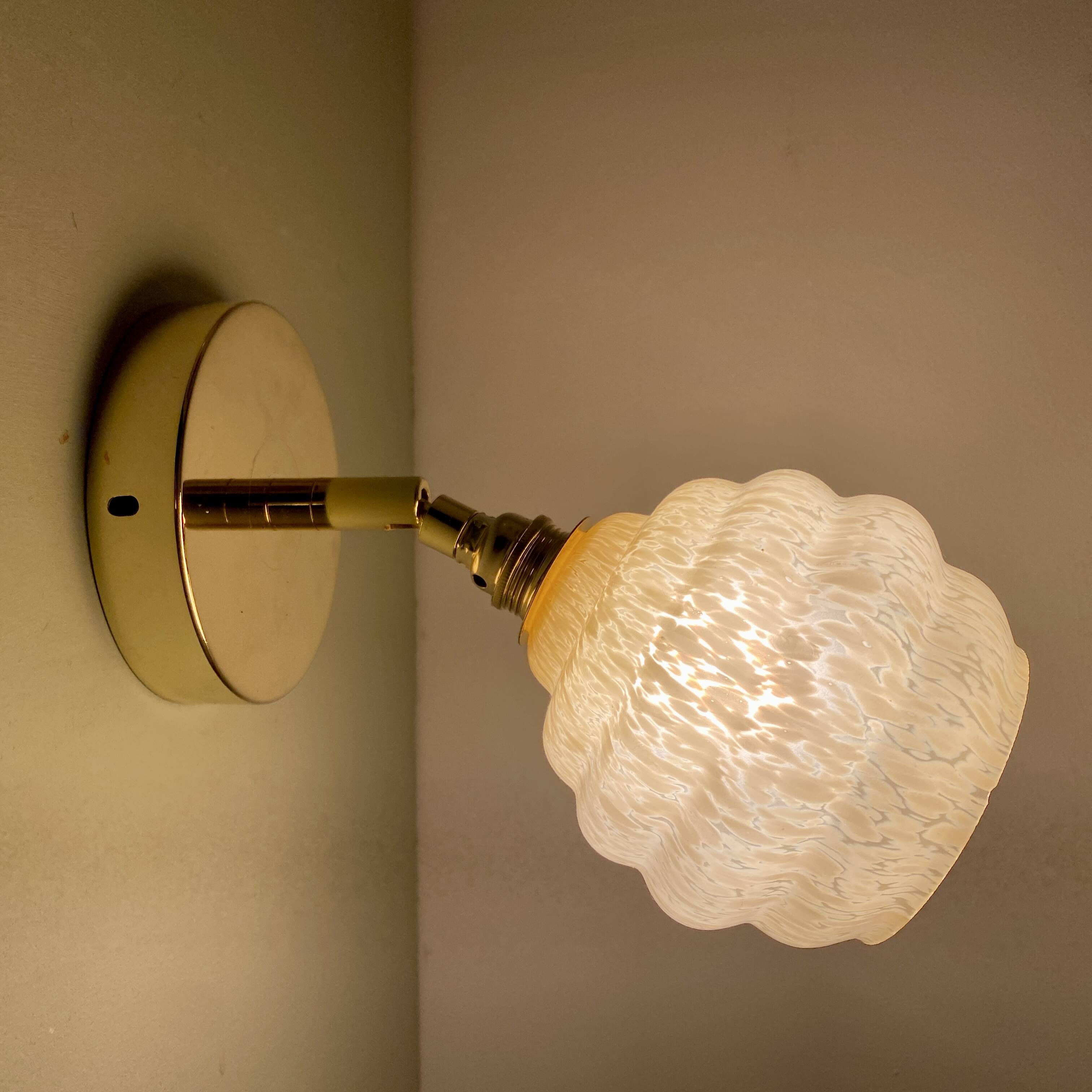 Vintage tulip wall lamp in yellow Clichy glass