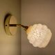 Vintage tulip wall lamp in yellow Clichy glass
