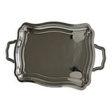 Shiny stainless steel plate.