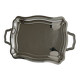 Shiny stainless steel plate.
