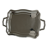 Shiny stainless steel plate.