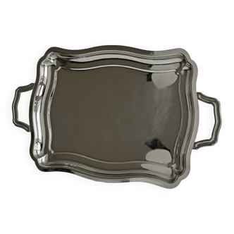 Shiny stainless steel plate.