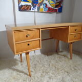 Vintage desk Ekawerk compass feet 50s
