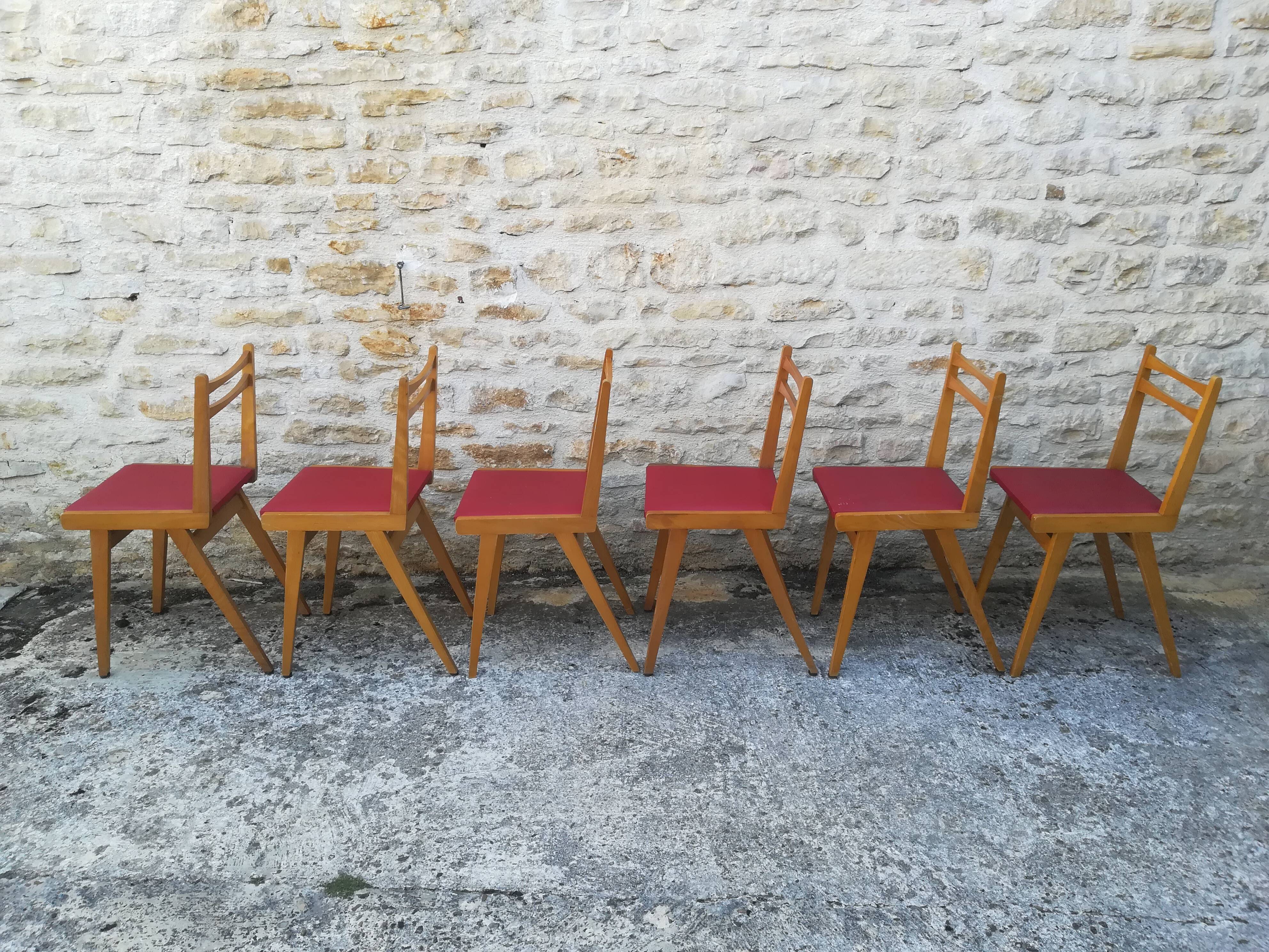Six vintage chairs