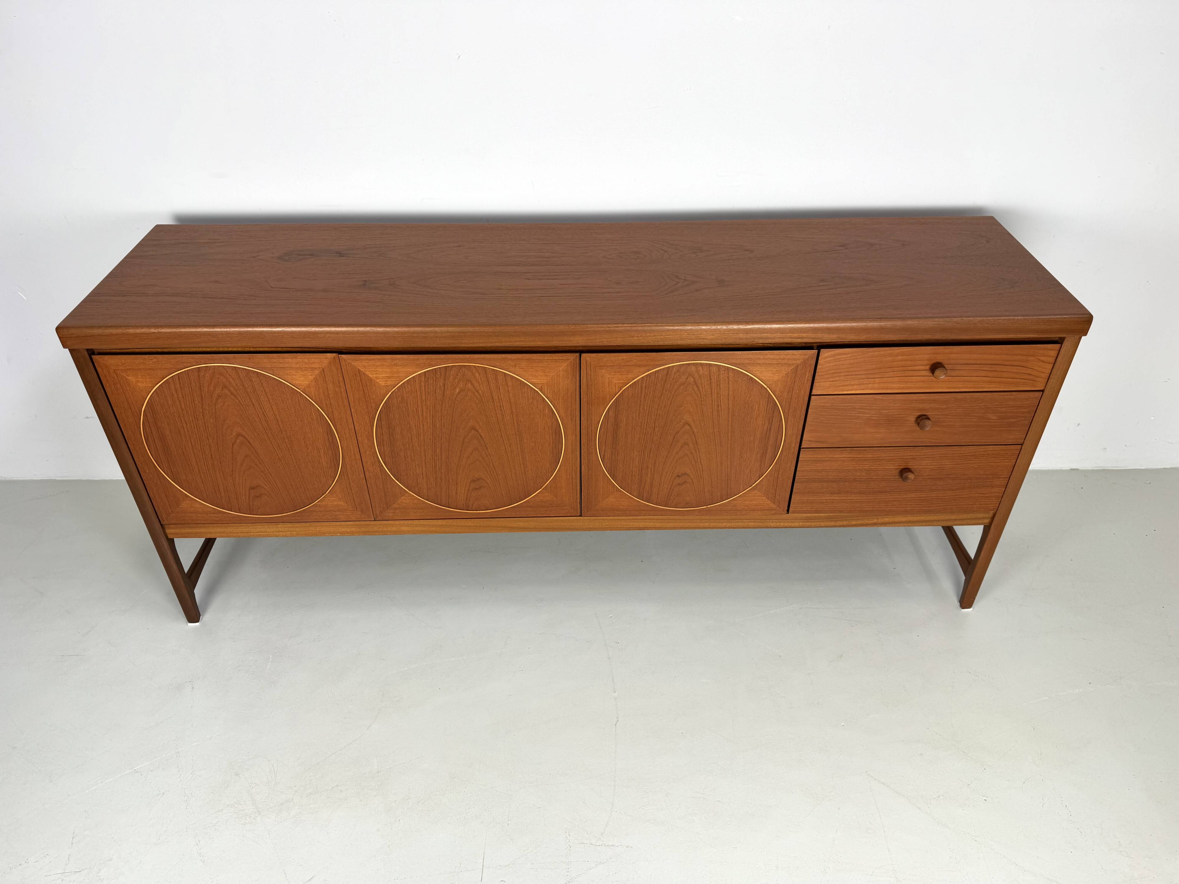 Unique vintage teak sideboard from the 1960s, produced by Nathan, model "Ci