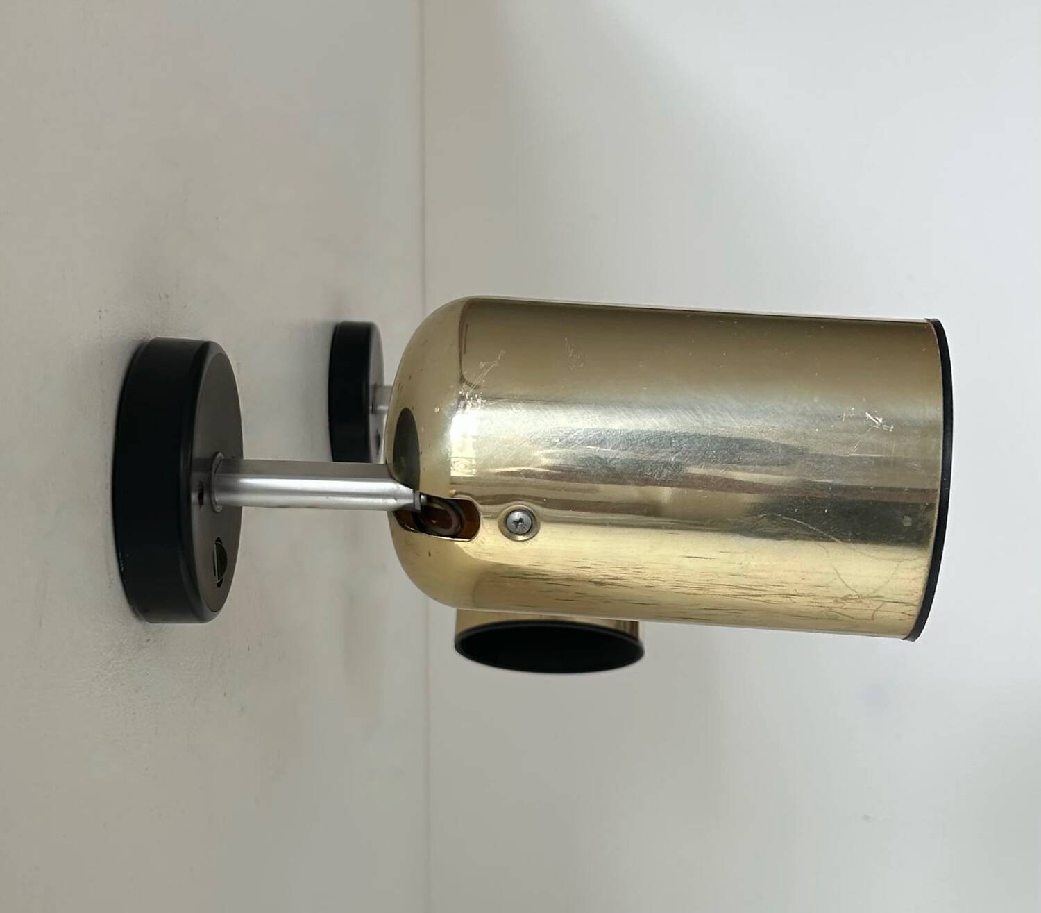 Pair of vintage adjustable brass wall lights, Italy 1970