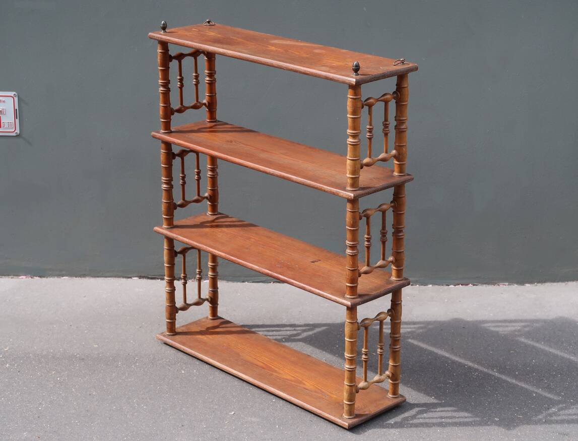 Antique wall shelf, late 19th century, faux bamboo.