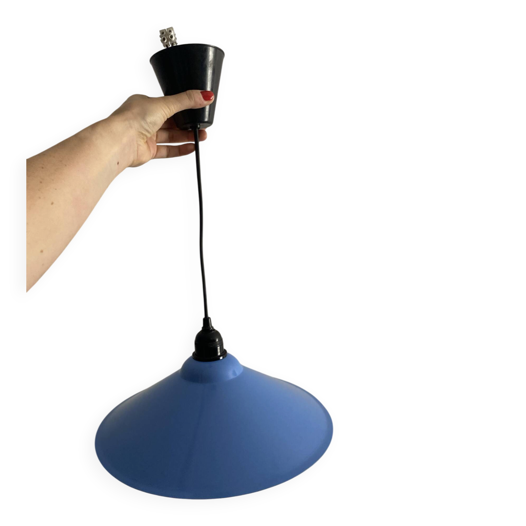 Suspension bleue IKEA vintage Lyra 1980-1990