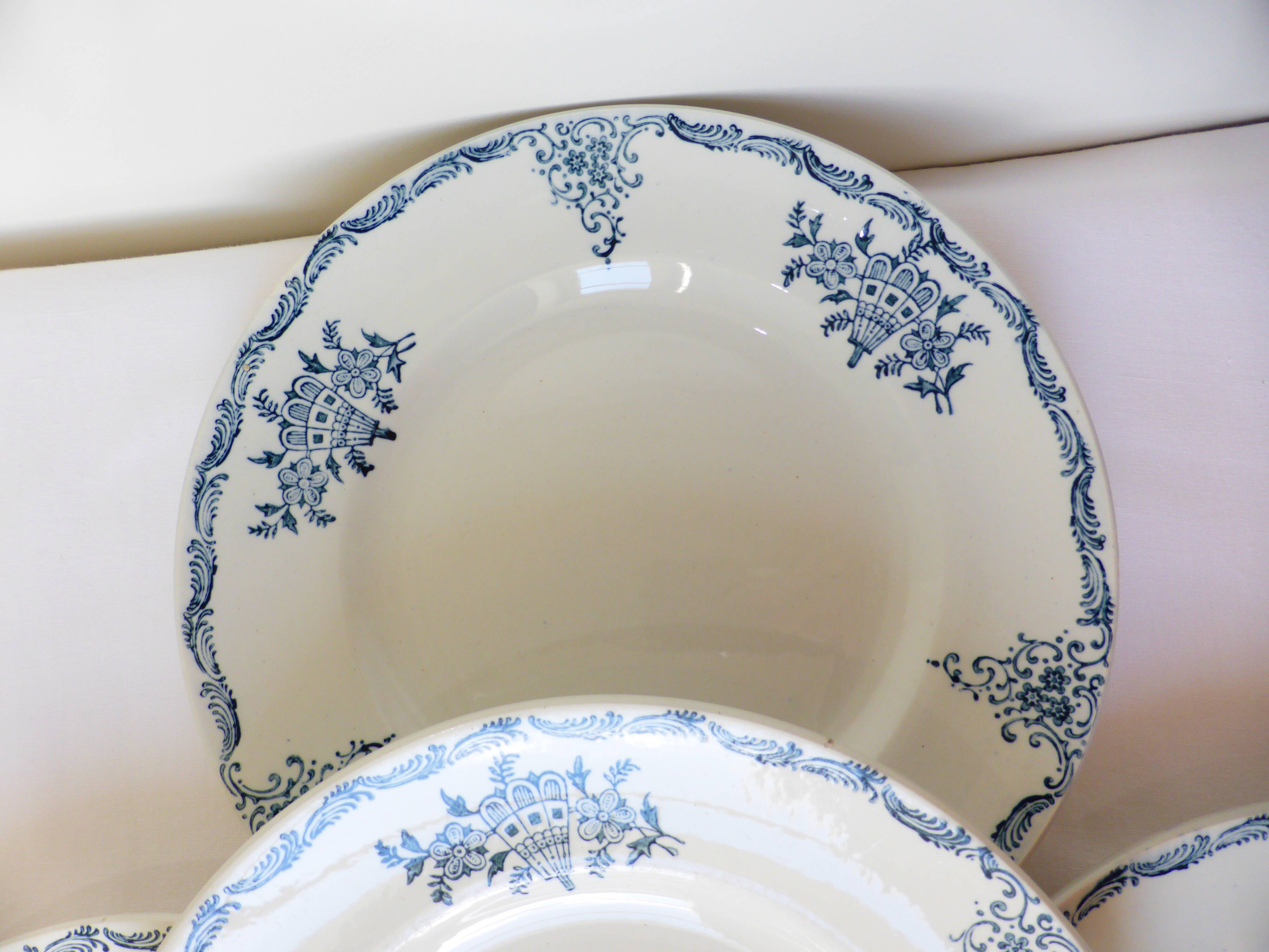 4 ironstone dinner plates from St Amand 220538