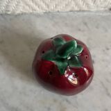 Set of ceramic salt and pepper shakers in the shape of a pumpkin tomato