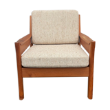 Danish armchair of the 60s in wood and wool of the brand Dyrlund