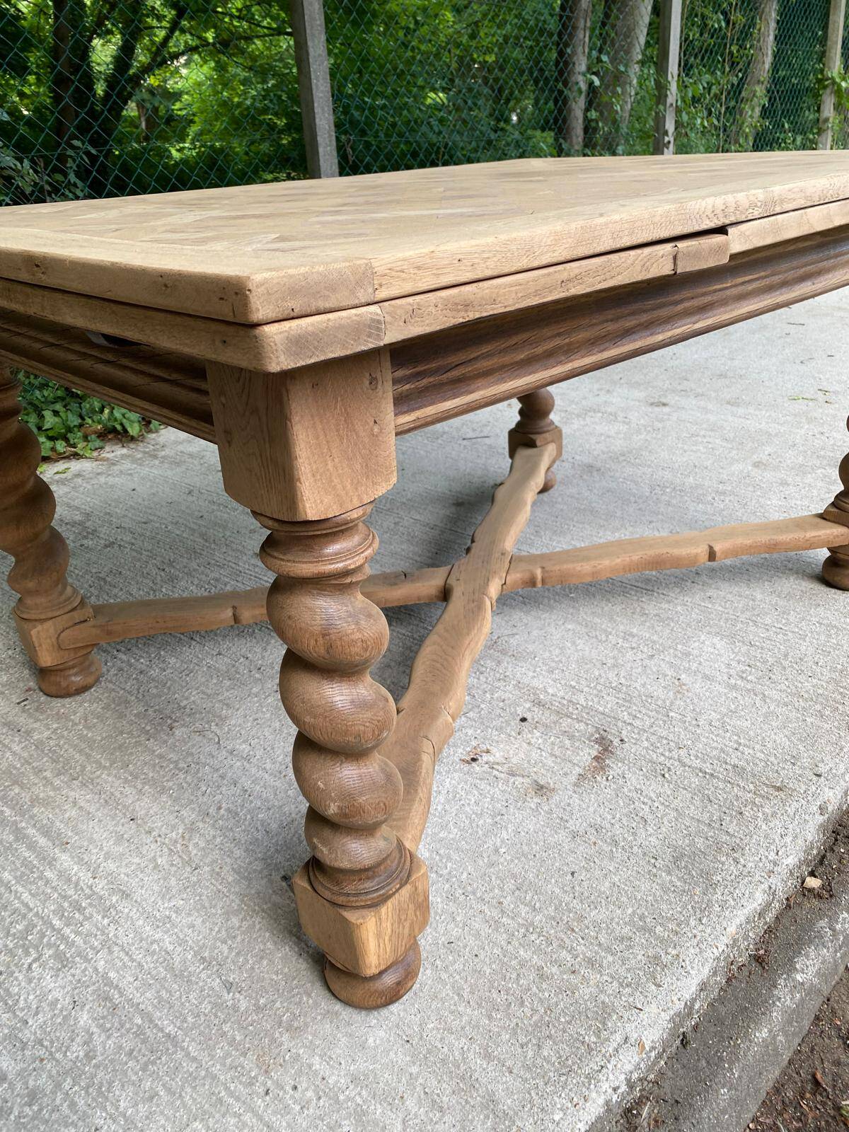18th century monastery dining table renovated in solid oak 250cm