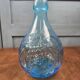 Vintage Italian aqua blue carafe "Fruit Juice", relief glass Casadis Milano