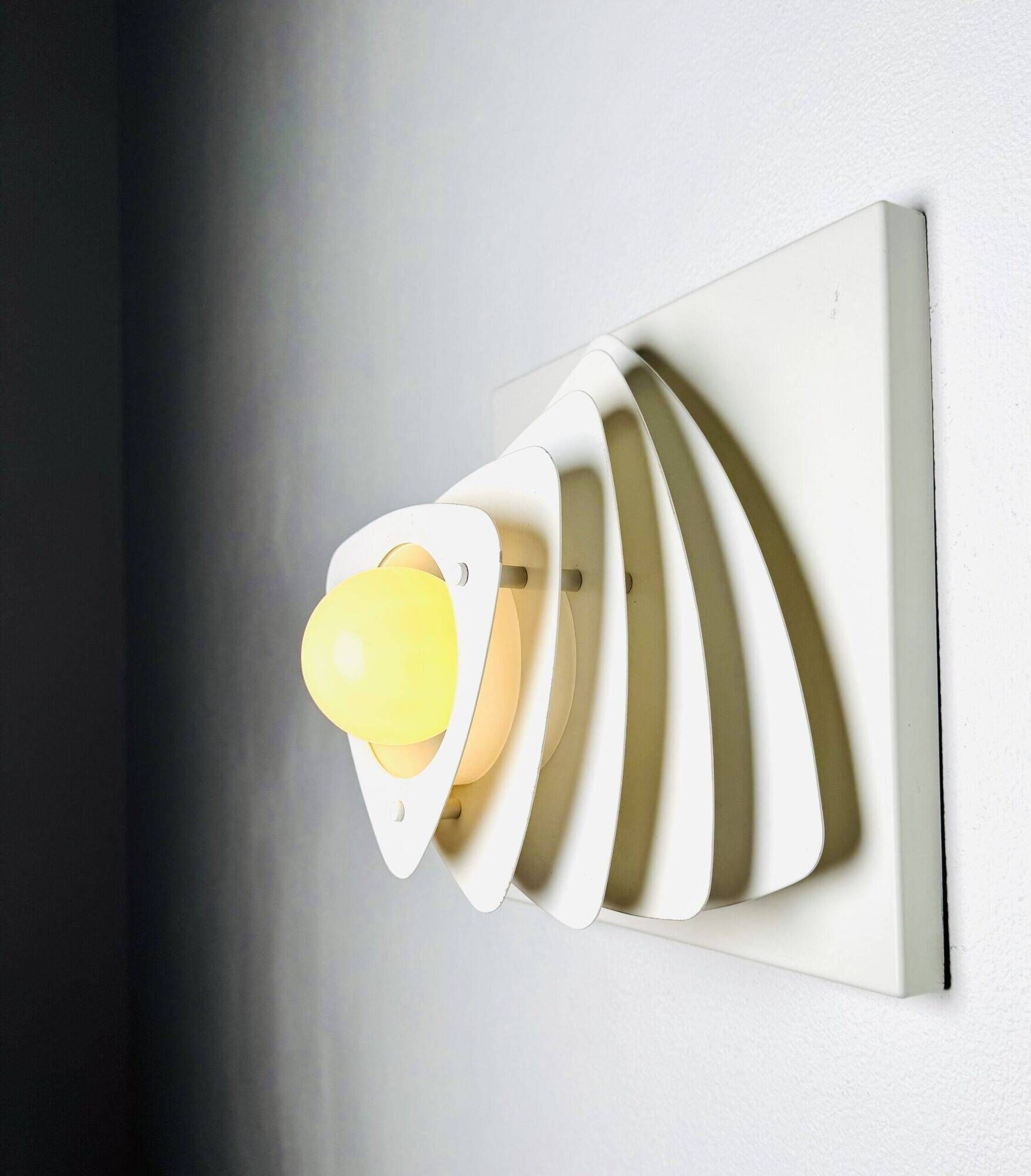 Curved Pyramid Layered Wall Lamp By Hustadt Leuchten, Germany, 1960S