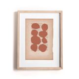 Painting on book page - B138 col. terracotta signed Eawy