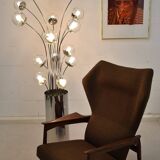 Mid-Century Modern Chrome Italian Floor Lamp by Lumi