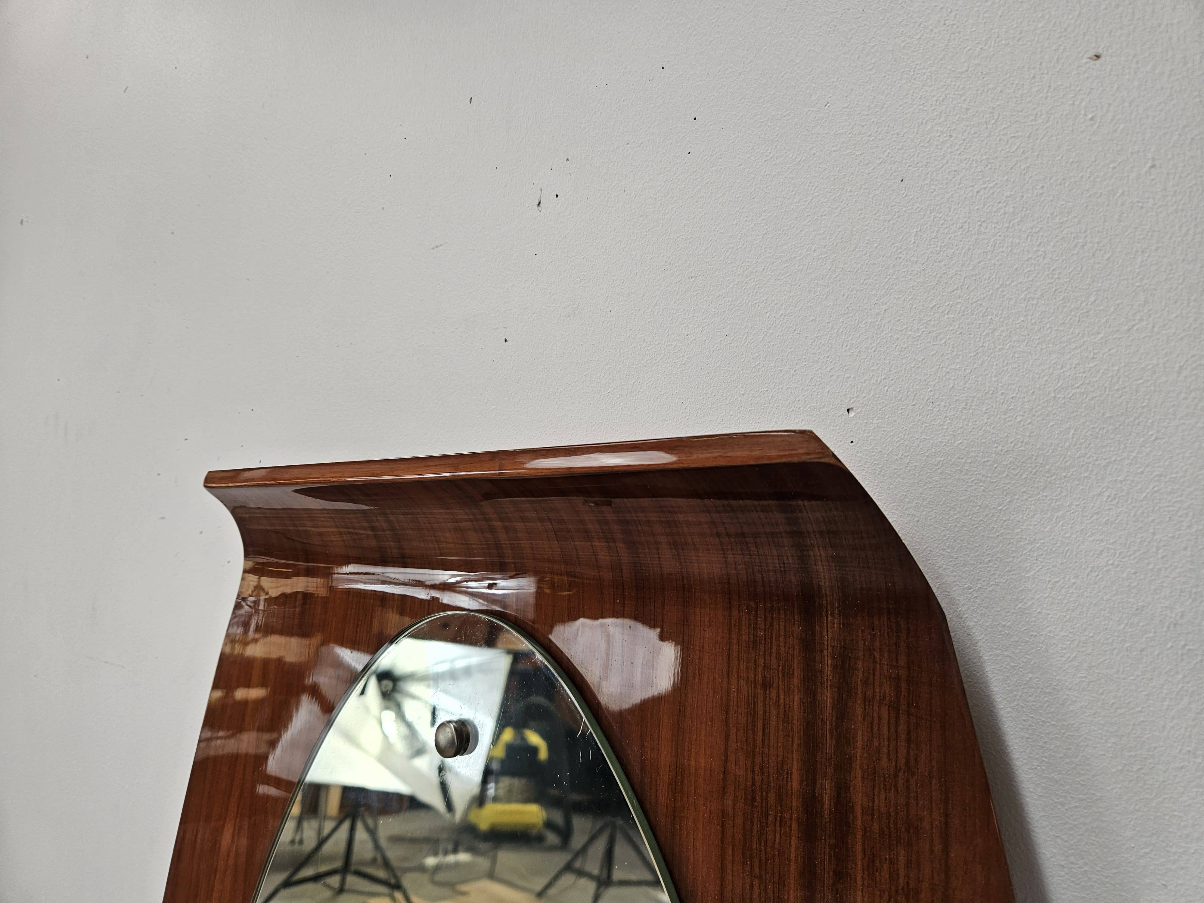 Curved plywood wall mirror by Campo e Graffi, 1960s