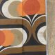 1970 orange pattern / chaise longue / vintage camp bed in metal and fabric
