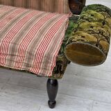 1930s, Danish 2-seater drop arm daybed/sofa, green furniture velour.