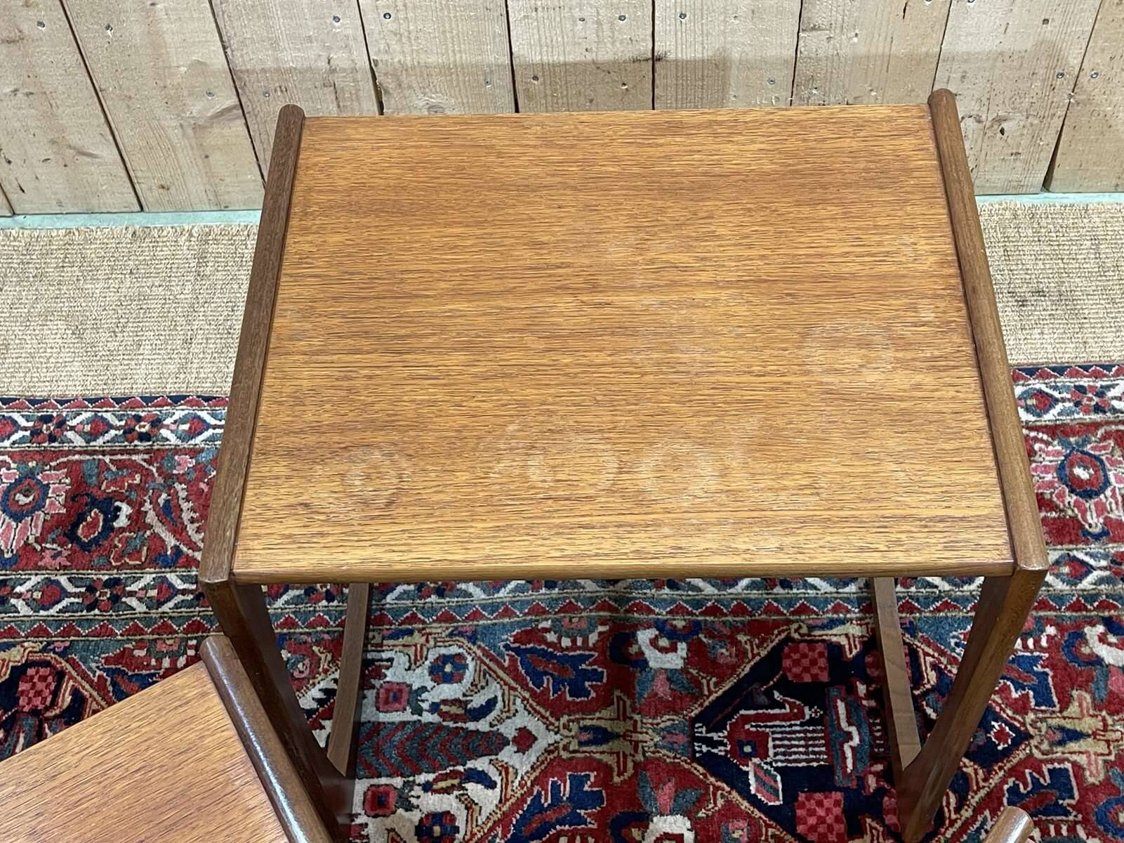 Set of 3 teak nesting tables from the GPlan brand from the 1970s