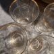 9 art-deco glasses in engraved crystal with gold trim