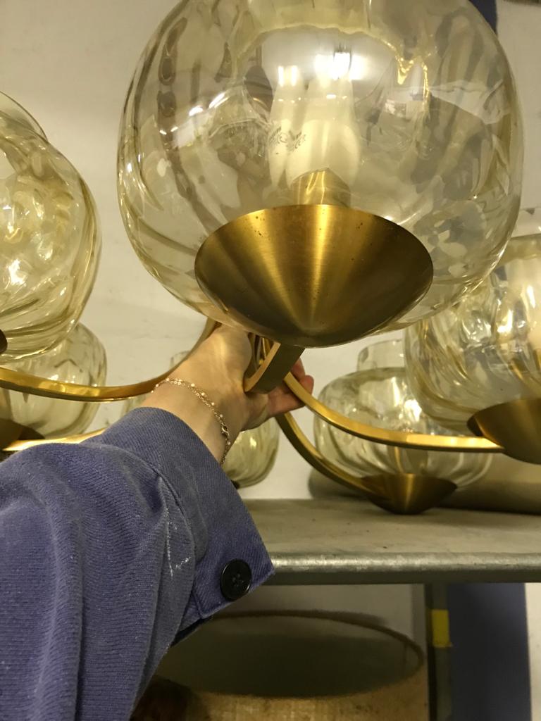 60s/70s brass chandelier