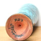 Blue chalice-style vase by Jean Robert Forget, 70s