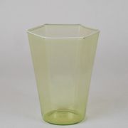 Set of six hexagonal Murano glass glasses handmade by Carlo Scarpa.