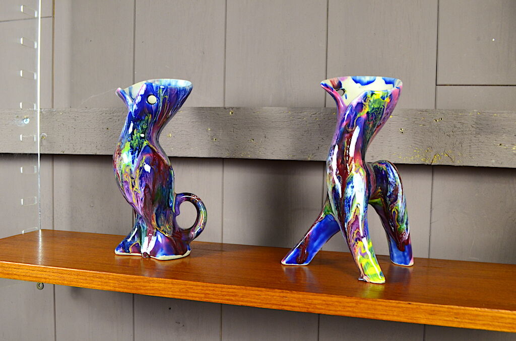Vase en Céramique A. Dressinval Zoomorphe Vintage 1960