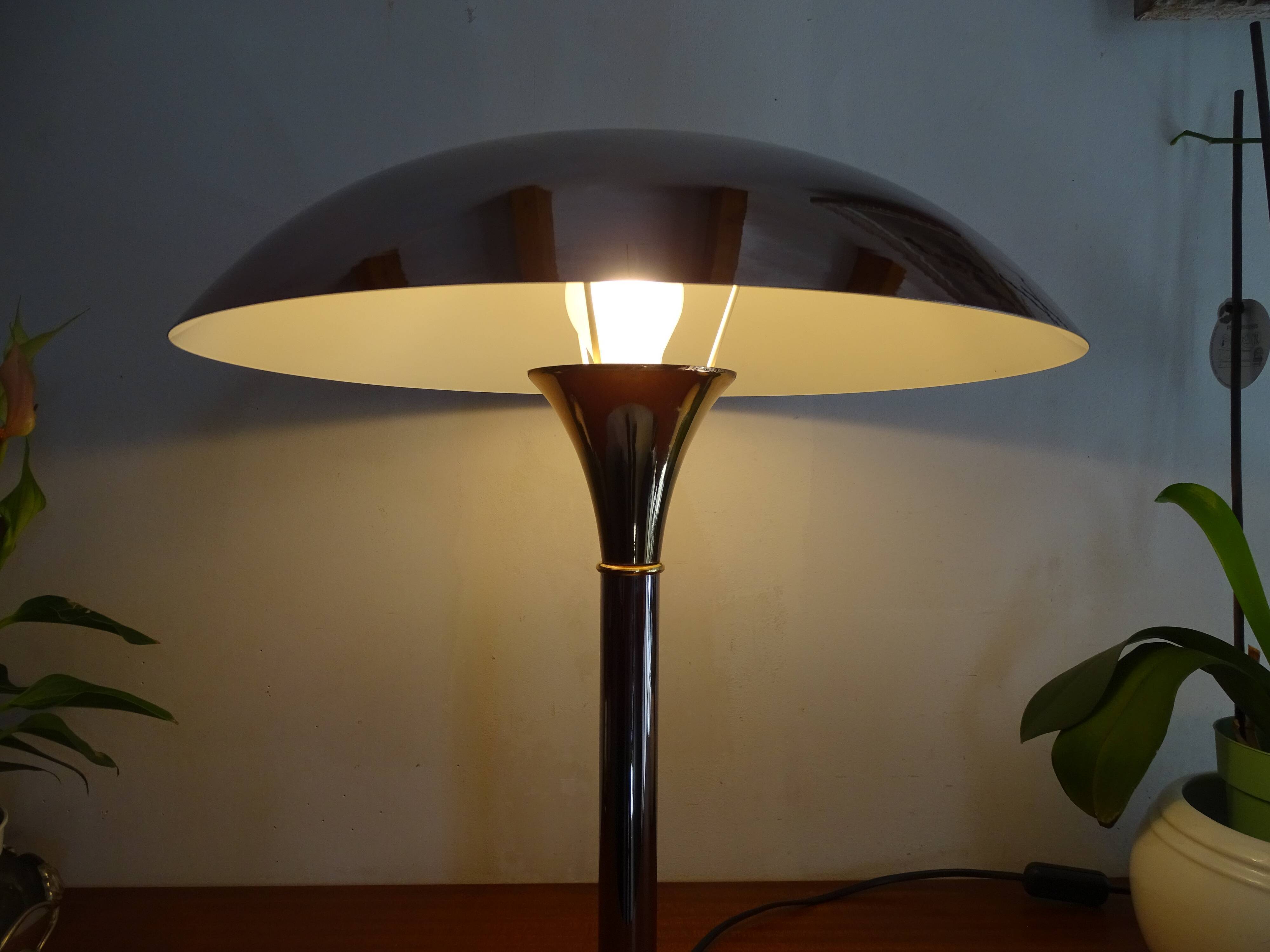 Mushroom lamp design chrome metal 48 cm
