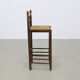 4x Vintage Bar Stool in Wood and Rush, 1970s