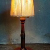 Art-deco lamp foot in solid wood turned 40s